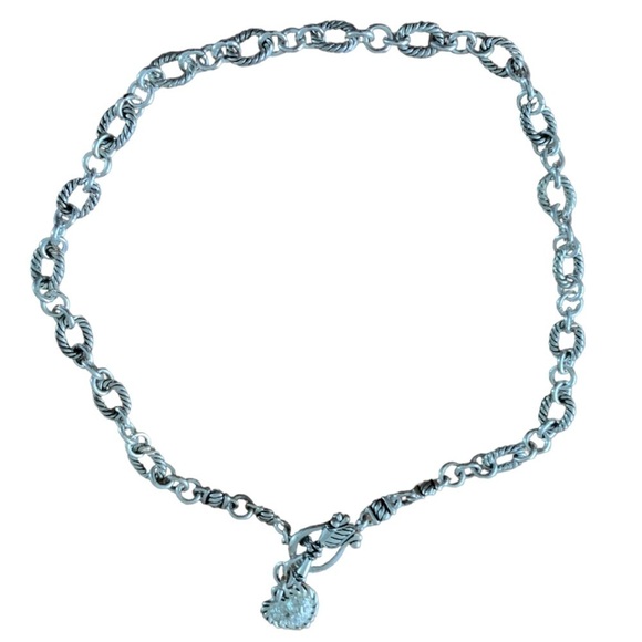 NEW Silver Chain Link Necklace with Cz Encrusted Heart Charm 8" - Picture 6 of 6